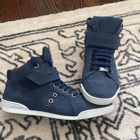 Jimmy Choo Navy High-Top Sneakers
